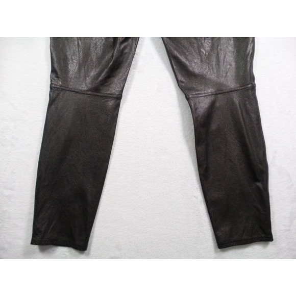 Spanx Pants Womens Size Petite Medium Black Leather-Like Ankle Skinny Pull On - Picture 5 of 14